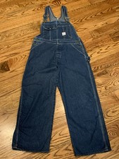 VTG Pointer Brand Men's Workwear Overalls 34x29 Denim Bib Carpenter Denim 14916