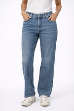 Pilcro And The Letterpress Folio Straight Leg Jeans Medium Wash High Rise 32 Mid