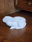 Vintage Vallerysthal Milk Glass Rabbit Lidded Dish - As Is