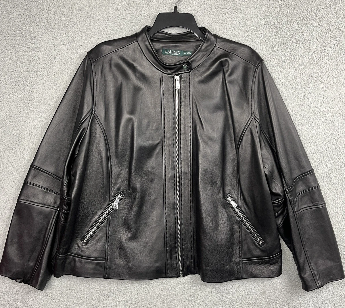 Lauren Ralph Lauren Women's Plus Size Leather Outer Shell Coats