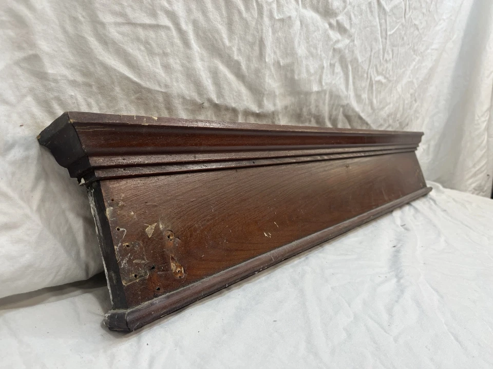 Frontón de puerta antiguo de 1890 estilo victoriano corona moldeado abeto ornamentado Foto 4 de 4