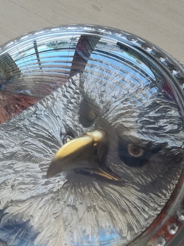 Meadow Mountain MAINE ARTIST Glass Pewter EAGLE Paperweight Charles Hill PRETTY! - Picture 3 of 10