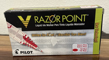 Pilot Razor Point Fine Line Liquid Point Pen Extra-Fine Red Ink Open Box w/5