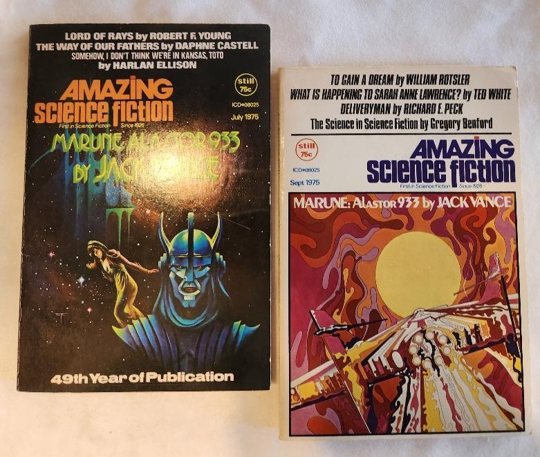 amazing science fiction magazine, July, Sept. 1975, incl serial by Jack Vance