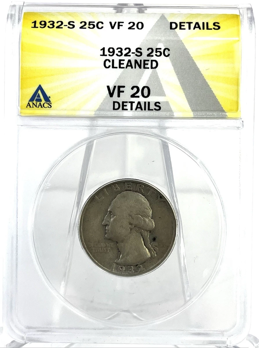 Circulated VF 20 Graded 1932 Year Washington Quarters (1932-1998