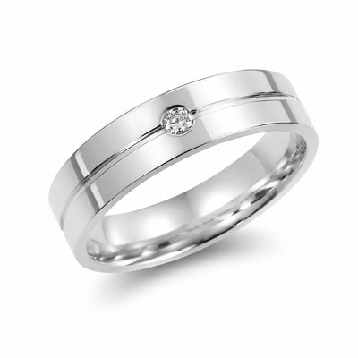 EDELSTAHL Ring Silber mit Zirkonia Stein Damen Herren Funkelnd Gr 52-70 Bandring