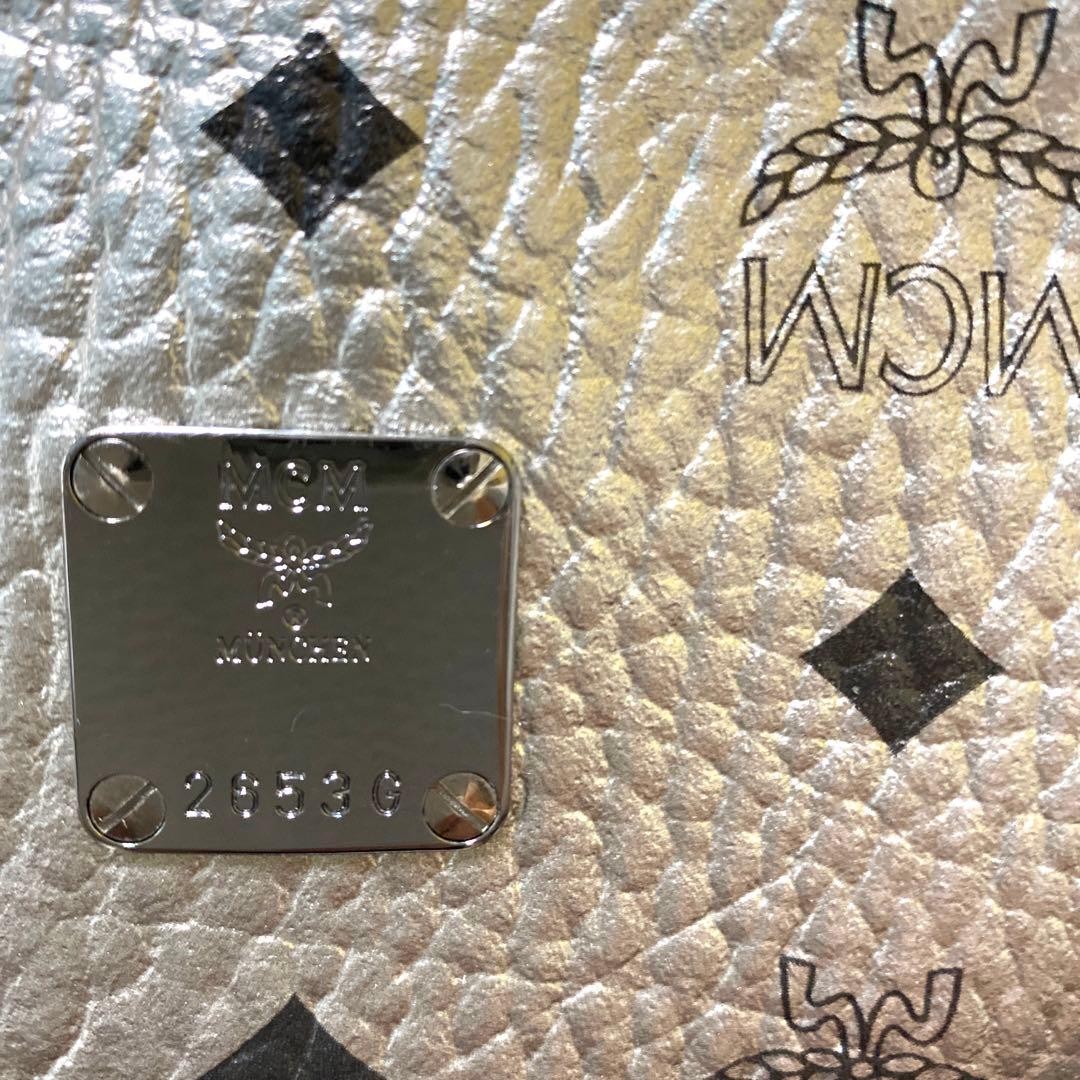 MCM Monogram Visetos Backpack Silver Leather A4 S… - image 10
