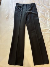 Prada Womens Black Smart/Dress Trousers 100% Wool Size 40 - 29Wx32L - Immaculate