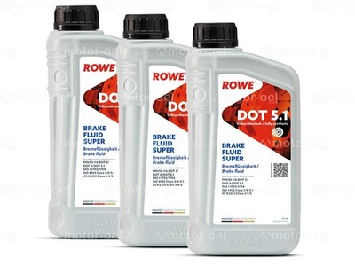 3 Liter (3x1L) ROWE HIGHTEC BRAKE FLUID SUPER DOT 5.1