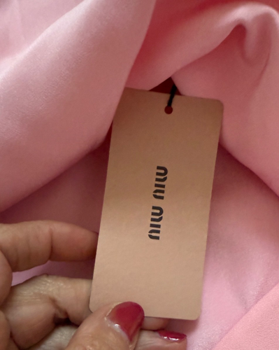 Miu Miu Pink Flared 2019 Mini skirt with flowers NWT Sz IT 40 US 2/4 - Picture 8 of 9