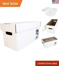 7" 45rpm Vinyl Record Storage Box - Heavy Duty Cardboard with Removable Lid -...