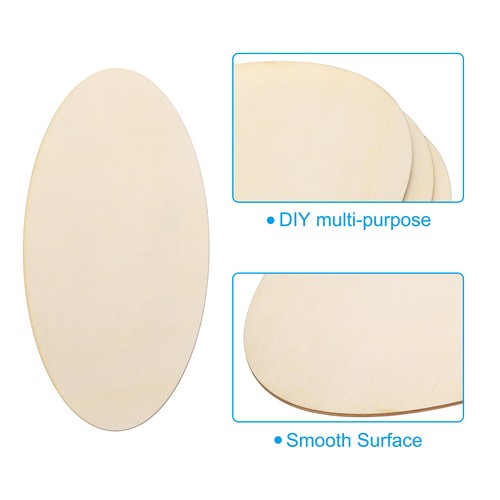 280x140mm Wood Pieces, 3 Pack Unfinished Oval Wood Shapes Wooden Cutouts - Picture 4 of 6