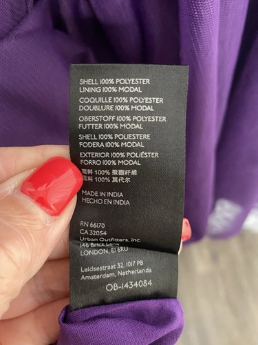 Anthropologie Maeve Size Large Purple Deep V Tulle Mini Dress Ruffled Mesh NWT - Picture 14 of 14
