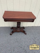 Antique Empire Style Mahogany Game Table with...