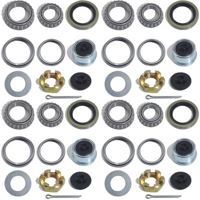 iBroPrat 4 Sets 3500 LB Boat Trailer Axle Bearing Kits, L68149 L44649 silver 