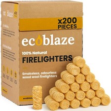 200 Firelighters Ecoblaze Natural Firelighters Fast lighting & Odourless Fire 0.07 per lighter