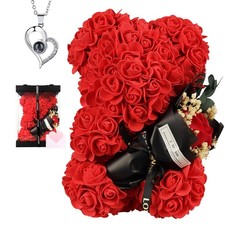 K KYMAKE Valentines Day Gifts for Her - Rose Bear with Bouquet & I Red 