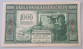 Lithuania German occupation 1000 mark Kowno Kaunas 1918 see other sales