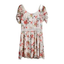 Disney Beauty & the Beast Belle Floral Cold Shoulder Dress Medium Disneybounding