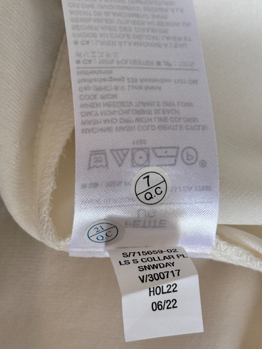 Banana Republic Pet Sz L Womens Off White Blouse Shirt Popover Long Sleeve - Picture 11 of 11
