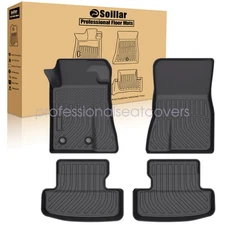 3D Floor Mats Liners Front & Rear For 2015-2025 Ford Mustang TPE All-Weather