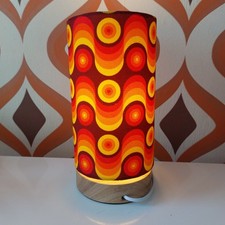 60s 70s retro Teak Table Lamp & base  Lampshade  bedside Retro Funky Red 