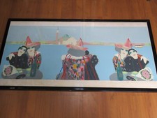 vecchio quadro litografia ALLEGORIA RENATO BORSATO 100x50 cm carnevale Venezia