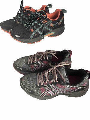 Asics Women s 7 Black Or Gray  Shoes Sneakers Athletic Running Casual Price For1