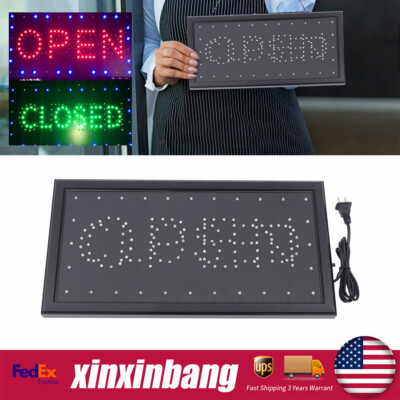 LED Sign Light Open/Closed Store Shop Business Sign Display Shop Bar ...