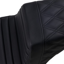 SADDLEMEN Step-Up Seat - Front Tuck-n-Roll/Rear Lattice Stitch - Black