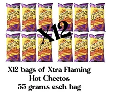12x Bags Mexican Flaming Hot Cheetos 12x Bolsas De Flaming Hot Cheetos Mexicanos