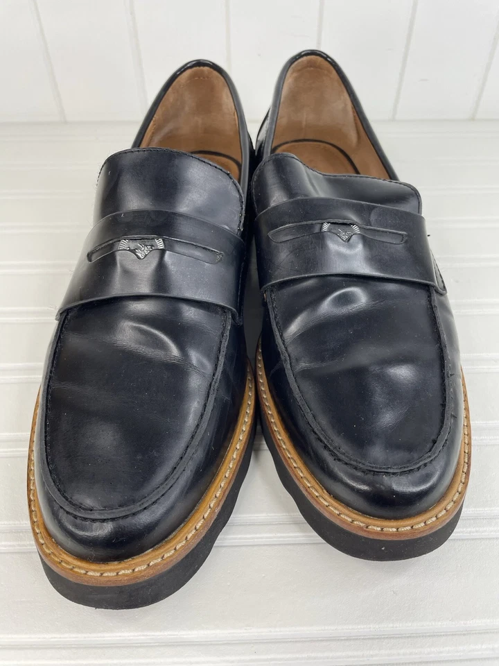 Женские черные кожаные мокасины Coach Penny туфли инди резиновая подошва монета размер 9,5 B - Изображение 3 из 4