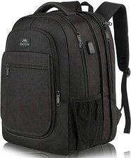 Expandable Bookbag 15.6 In Laptop School Boys Girls Backpack W/ USB Port, Black