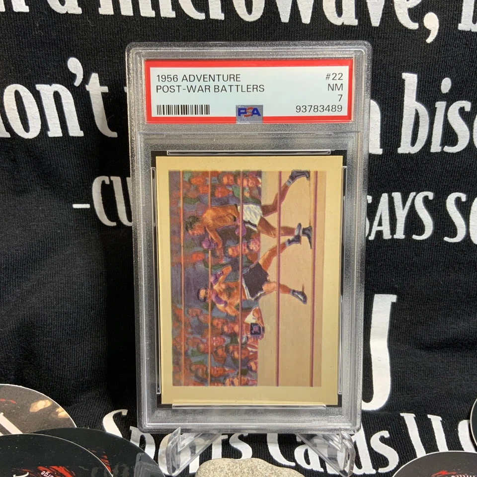1956 Topps Adventure (Sugar Ray Robinson/Bobo Olson) Post War Battlers PSA 7 - Image 2 of 3