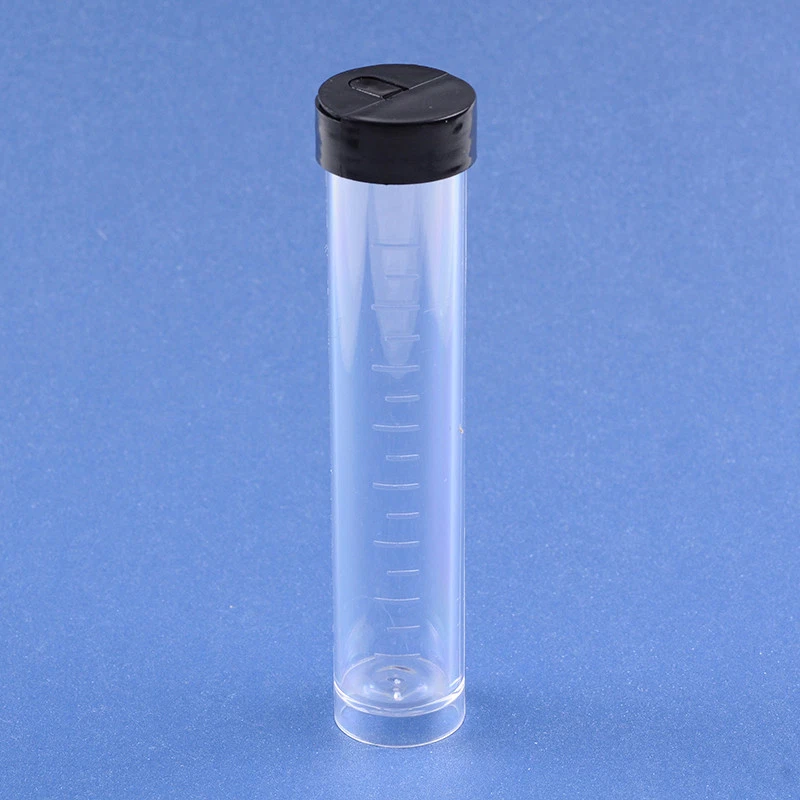 100 Clear Plastic Bead Storage Tubes Container Jar w Folding Hang