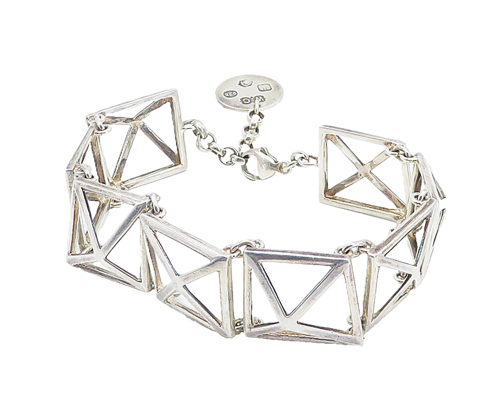 アクセサリー Vintage Silver Block Chain Bracelet 925 Vintage Signed GC 925 Sterling Silver Mesh Link Bracelet