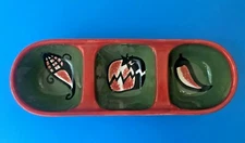 SALSA Appetizer Three Compartment Serving BOWL Desert Pepper Trading Company 