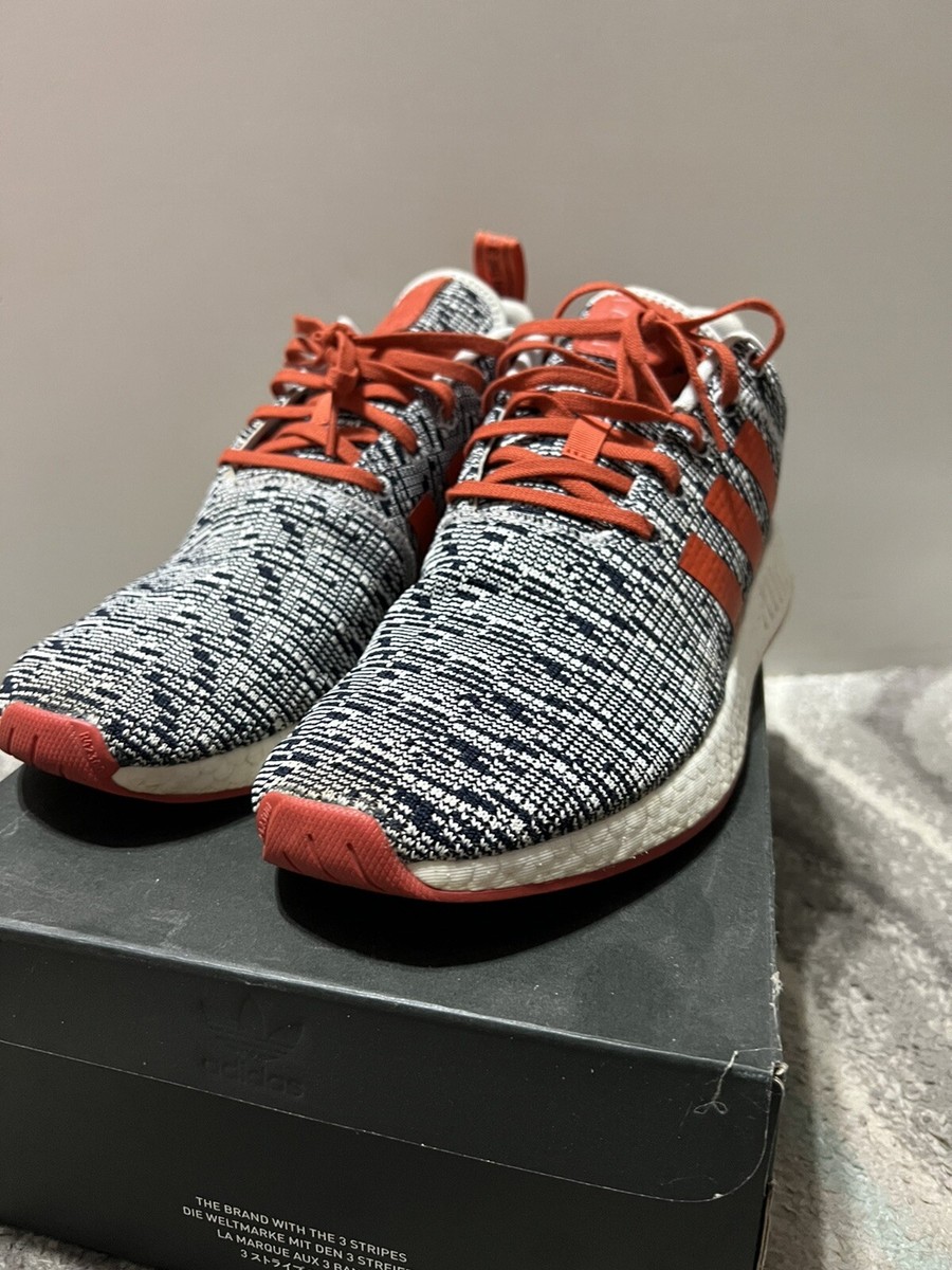 Adidas NMD_R2 Runner Nomad Boost White Grey Solar Red Legend Ink Running  CQ0720 | eBay