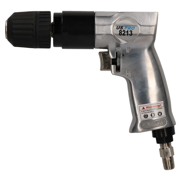 3/8 Zoll 10 Mm Druckluftbohrer Mit SchlüSsellosem Bohrfutter Umkehrbar 1/4 Bs...-image