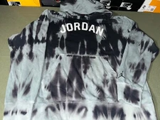 NEW: AIR JORDAN HOODIE TIE-DYE HOODIE MENS SZ 2XL BLACK/GREY $90 RETAIL