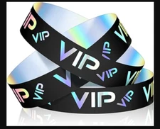 Teling 500 Pack VIP Plastic Wristbands Bracelets Party for Events Black