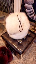 Stunning Brand NEW Custom MADE Fox Fur MUFF Winter White Shade Classic  