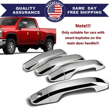 Chrome 4 Door Handle Cover For 2019-2022 Chevy Silverado 1500+2500+3500+HD Truck