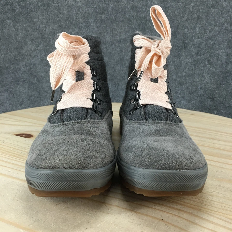 Keds Waterproof Boots Womens 8.5 Gray Suede Lace Up Round Toe Heels WH61663 - Image 4 of 4