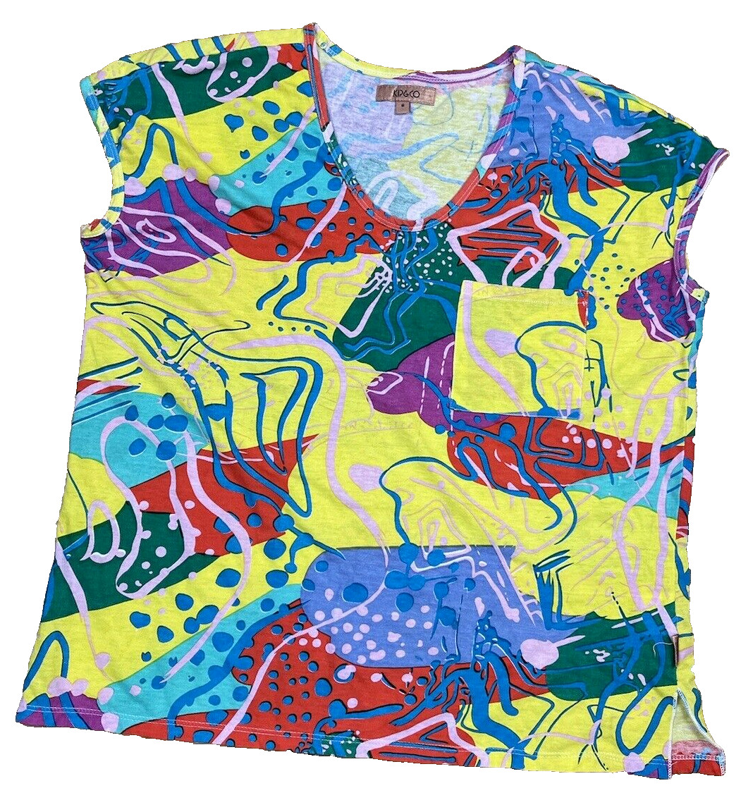 Kip & Co 80's Retro Styled Multicoloured Lightweight T-Shirt Women's Size 8