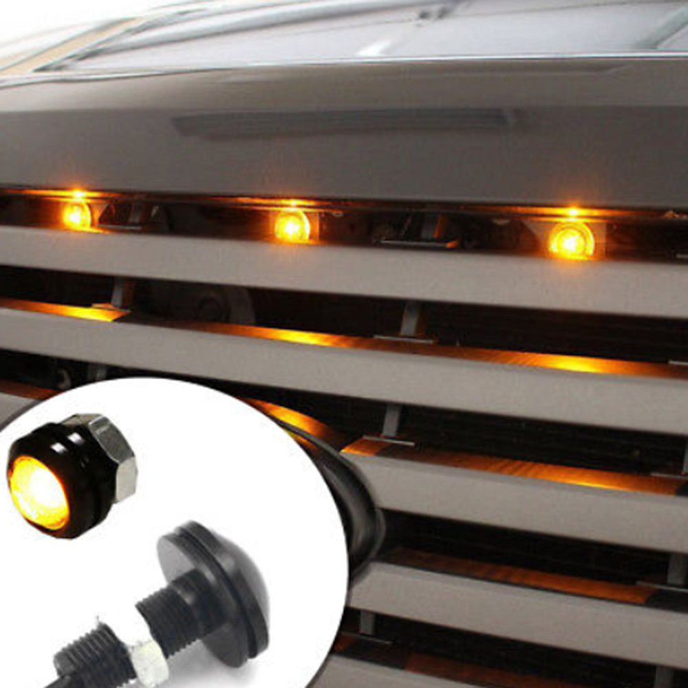 4Pcs Amber 23mm Small LED Black DOME Motorcycle-Chopper-Bobber Turn Signal Light