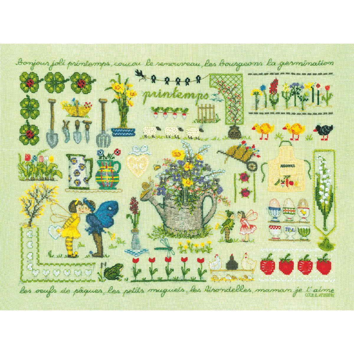 Le Bonheur des Dames counted cross stitch kit ""Spring"", 40x30cm, DIY