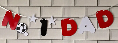 Papa Geburtstag Vatertag Banner rot weiß & schwarz Party Wimpelkette