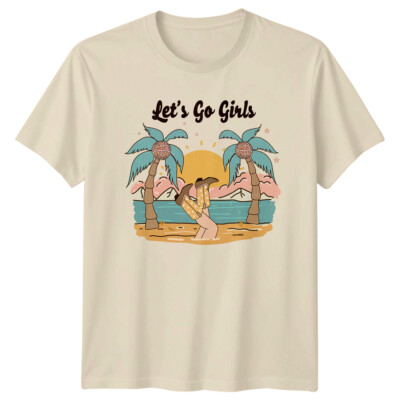 Let's Go Mädchen T-Shirt Disco Palme Strand Sommer Urlaub