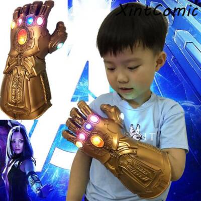 Kinder Thanos Handschuh Infinity Gauntlet LED Licht Avengers 4 Cosplay Toy Gift